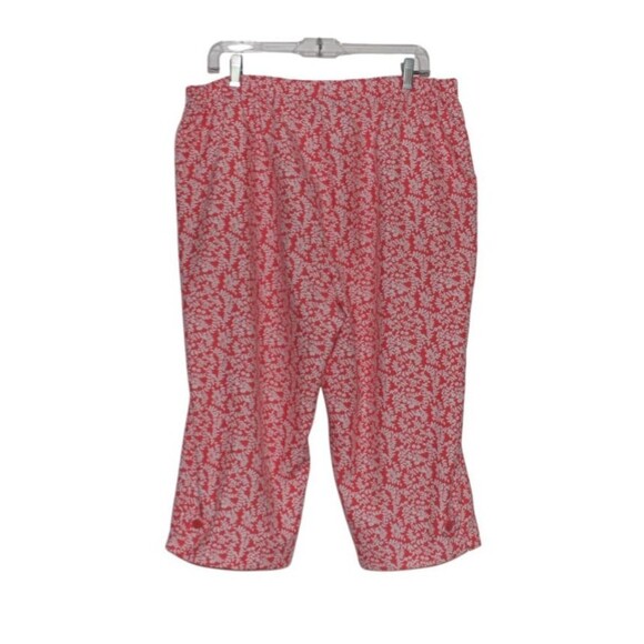 Alia Woman's Capris Pull-on Elastic Waist  Front Pockets Orange & white Size 16P - Picture 4 of 6